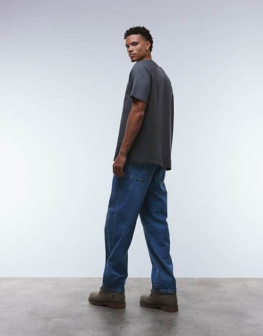 DESIGN Classic Rigid Fit Jeans In Indigo