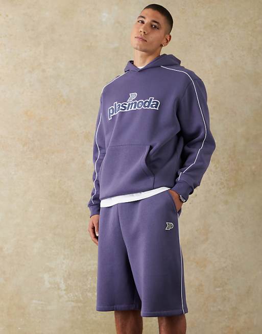 DESIGN Co-ord Basketball Shorts With Sporty Rubberised Print In Navy