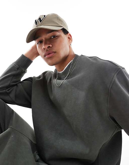 DESIGN Co-ord Boxy Relaxed Sweatshirt In Khaki
