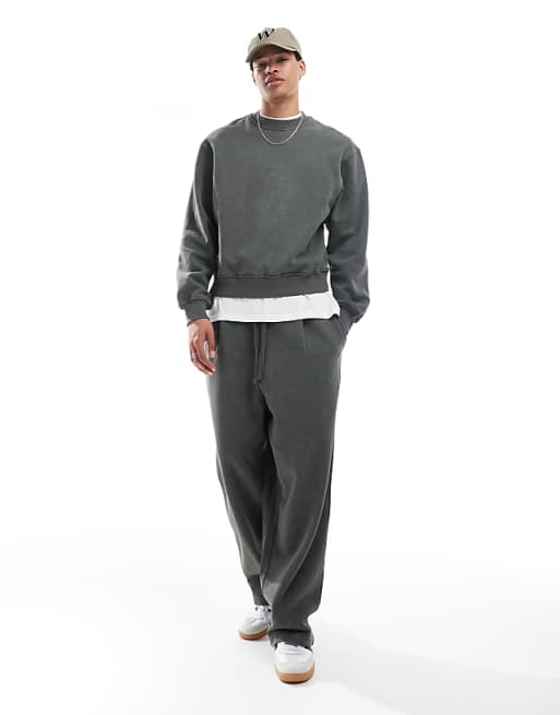 DESIGN Co-ord Boxy Relaxed Sweatshirt In Khaki