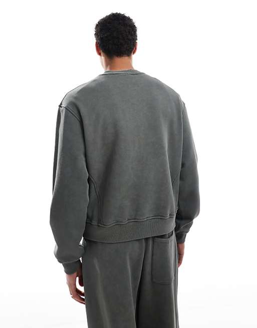 DESIGN Co-ord Boxy Relaxed Sweatshirt In Khaki