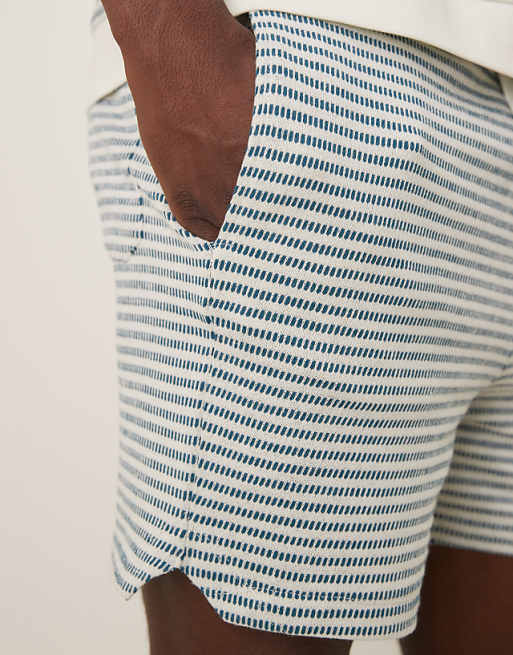 DESIGN Co-ord Crotchet Stripe Shorts In In Neutral Textured Stripe