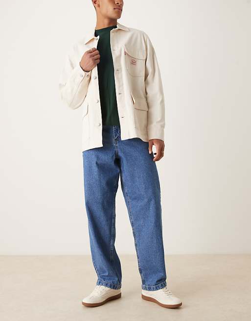 DESIGN Co-ord Denim Shirt And Jeans In Mid Wash Blue