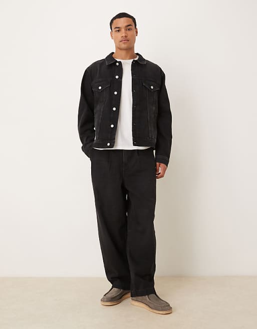 DESIGN Co-ord Denim Trucker Jacker In Black