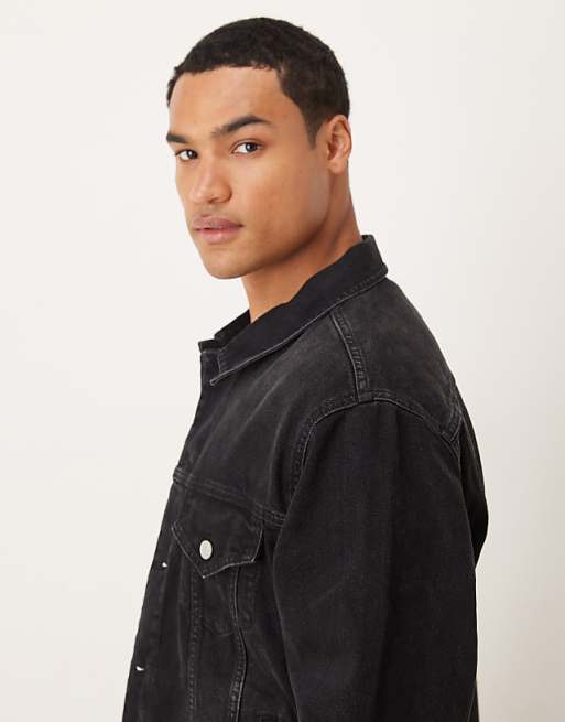 DESIGN Co-ord Denim Trucker Jacker In Black
