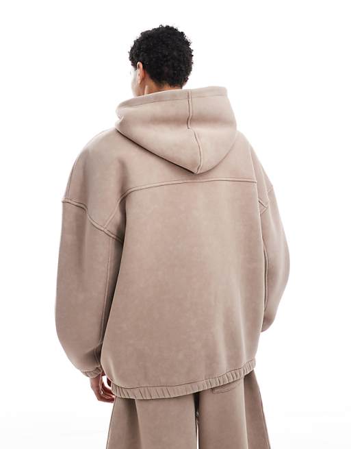 DESIGN Co-ord Extreme Oversized Hoodie In Washed Beige