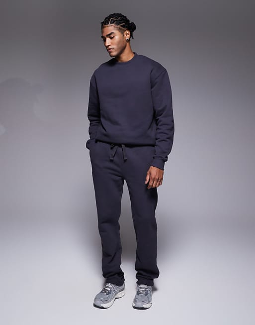 DESIGN Co-ord Heavyweight Oversized Sweatshirt In 400gsm Charcoal