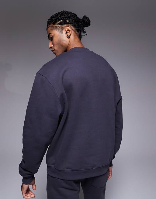 DESIGN Co-ord Heavyweight Oversized Sweatshirt In 400gsm Charcoal