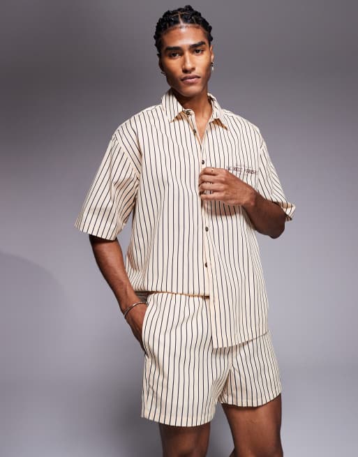 DESIGN Co-ord In Beige Stripe