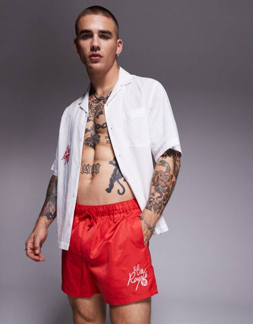 DESIGN Co-ord In Red And White With Embroidery