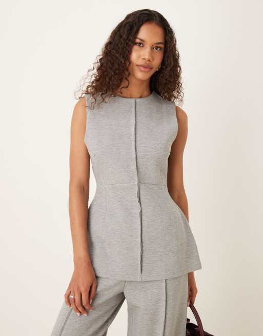 DESIGN Co-ord In Scuba-style Fabric In Grey Marl
