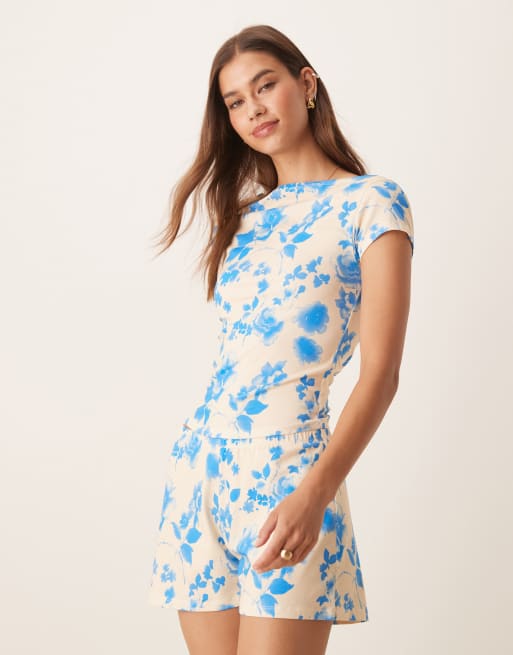 DESIGN Co-ord In Yellow And Blue Floral Print