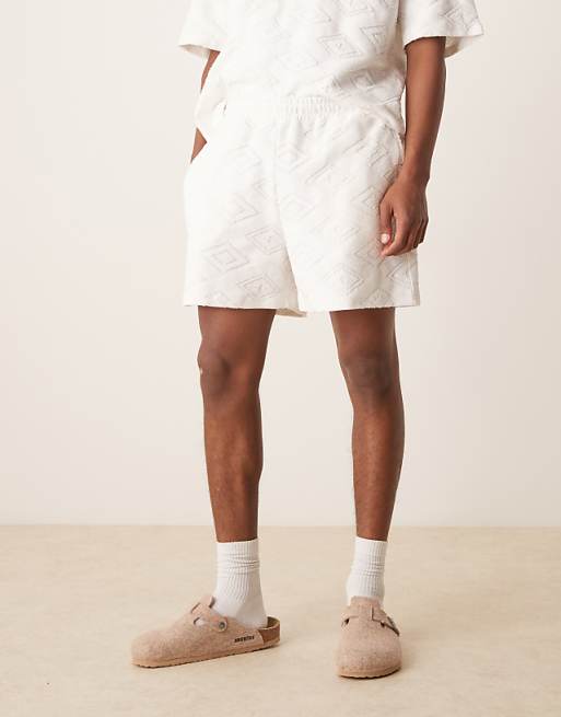 DESIGN Co-ord Oversized Jacquard Shorts In Ecru