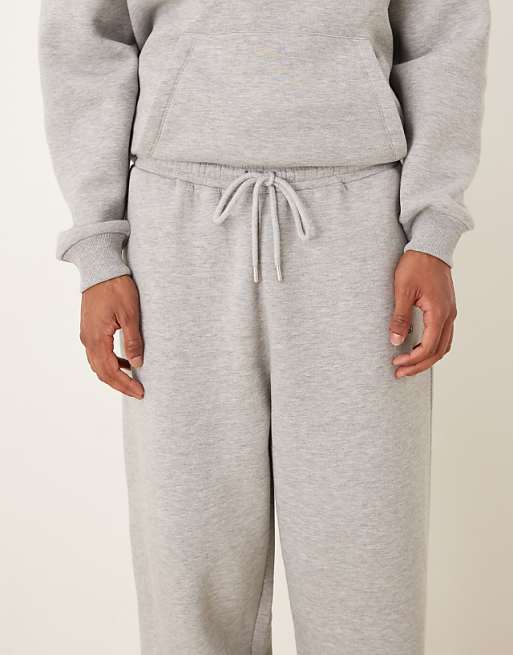 DESIGN Co-ord Oversized Joggers With Print In Grey Marl