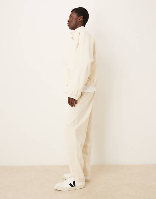DESIGN Co-ord Oversized Tapered Trousers With Deep Pleat Detail In Ecru
