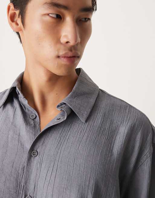 DESIGN Co-ord Oversized Textured Shirt In Blue