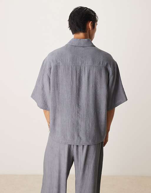 DESIGN Co-ord Oversized Textured Shirt In Blue