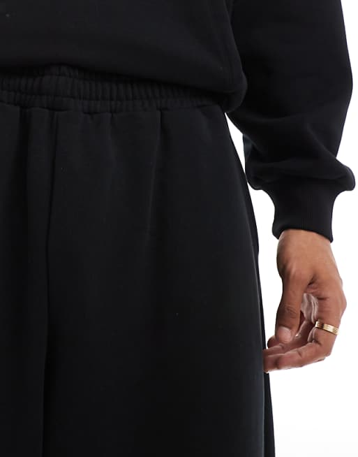 DESIGN Co-ord Premium Heavyweight Loose Jogger With Seam Detail In Black - BLACK