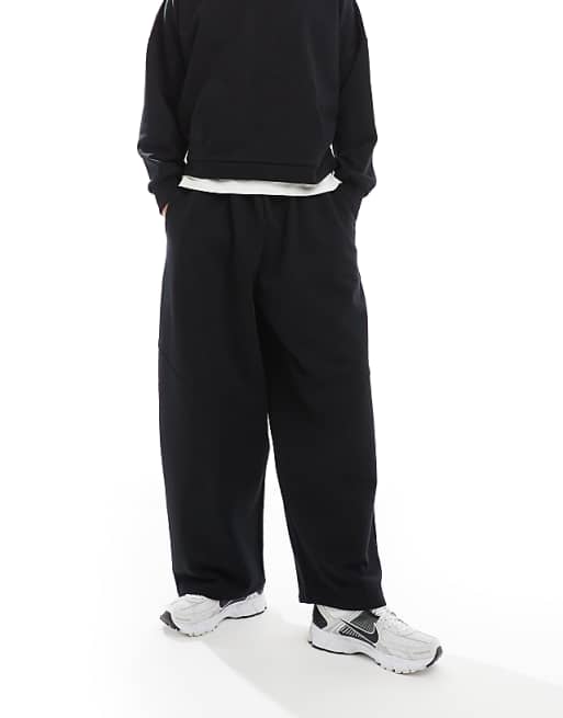 DESIGN co-ord premium heavyweight loose jogger with seam detail in black - BLACK