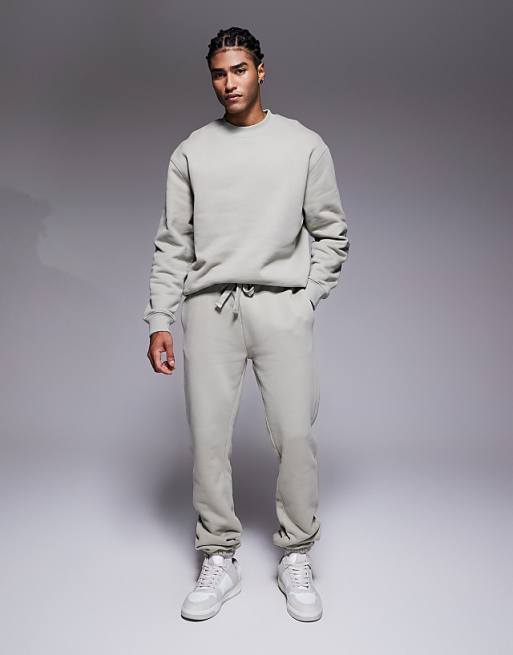 DESIGN Co-ord Premium Heavyweight Oversized Sweatshirt 400gsms In Sage Green