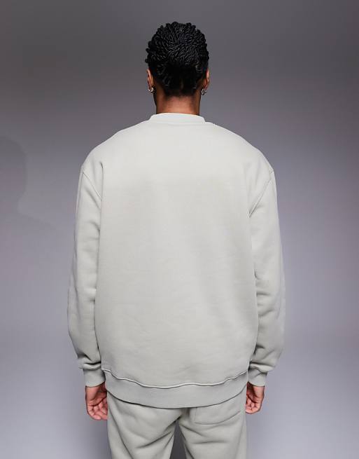 DESIGN Co-ord Premium Heavyweight Oversized Sweatshirt 400gsms In Sage Green