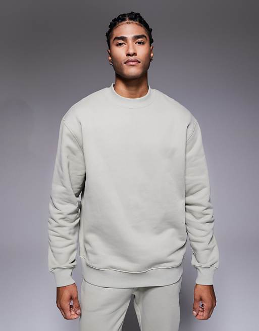 DESIGN Co-ord Premium Heavyweight Oversized Sweatshirt 400gsms In Sage Green