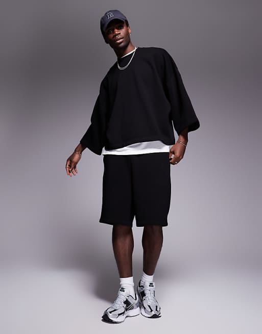 DESIGN Co-ord Relaxed Sweatshirt T-shirt In Black