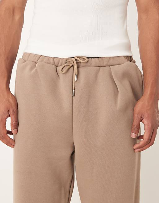 DESIGN Co-ord Relaxed Tapered Fit Joggers In Beige