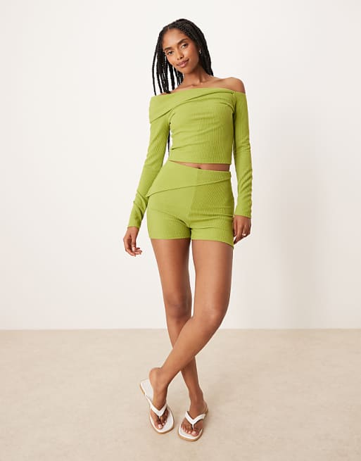 DESIGN Co-ord Rib In Green - MULTI