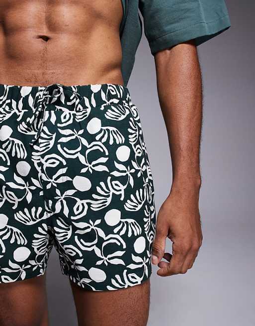 DESIGN Co-ord Shorts In Short Length In Dark Green
