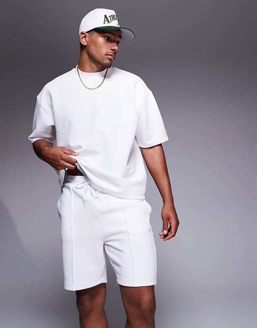 DESIGN Co-ord Slim Fit Shorts In White