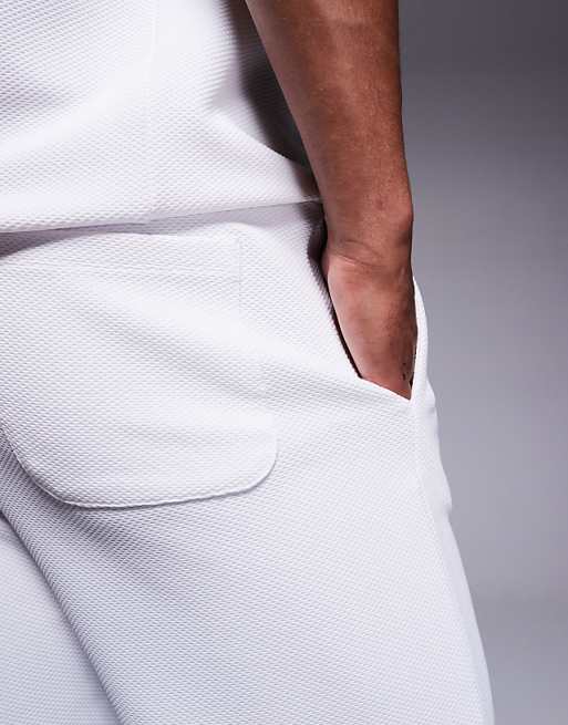DESIGN Co-ord Slim Fit Shorts In White
