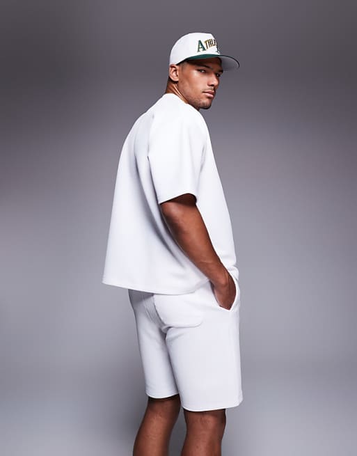 DESIGN Co-ord Slim Fit Shorts In White