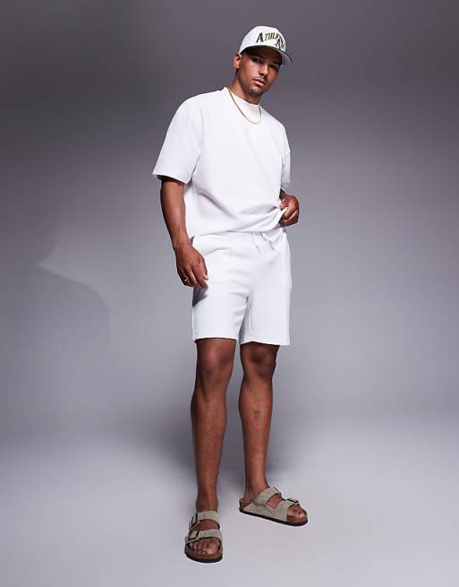 DESIGN co-ord slim fit shorts in white