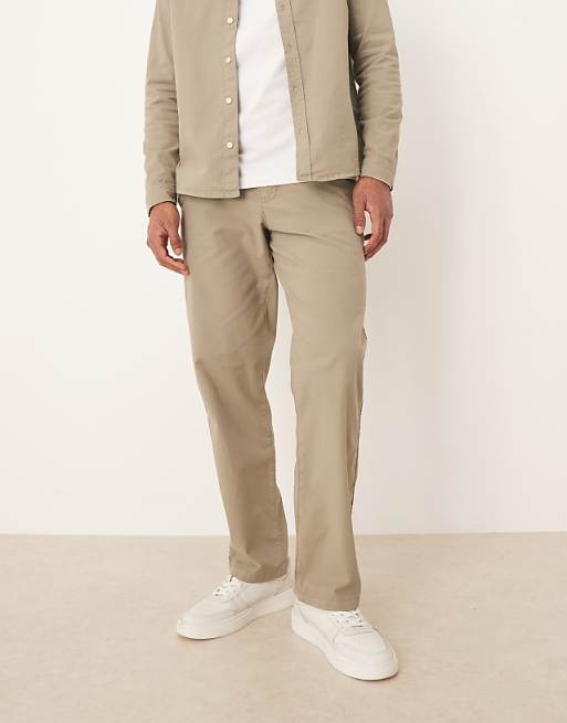 DESIGN Co-ord Straight Chinos In Beige