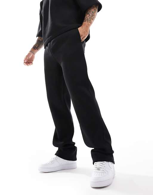 DESIGN co-ord straight leg jogger in black - BLACK