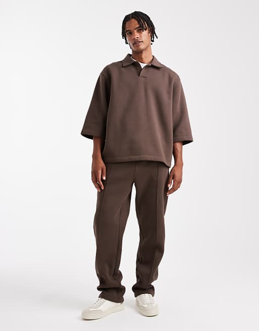 DESIGN Co-ord Straight Leg Jogger In Brown