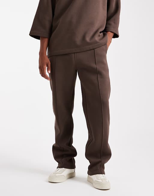 DESIGN co-ord straight leg jogger in brown