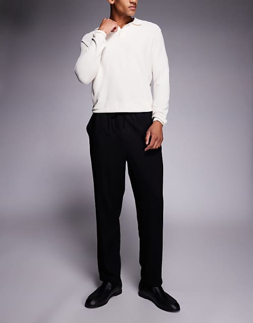 DESIGN Co-ord Tapered Trousers In Black