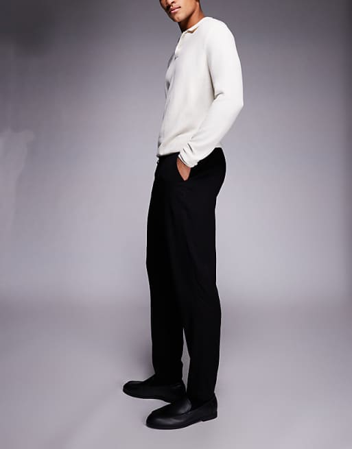DESIGN Co-ord Tapered Trousers In Black
