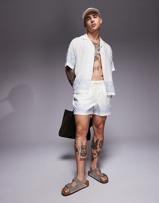 DESIGN co-ord with border print in cream