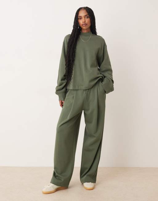 DESIGN Co-ord With Waffle Panel Detail In Khaki - KHAKI