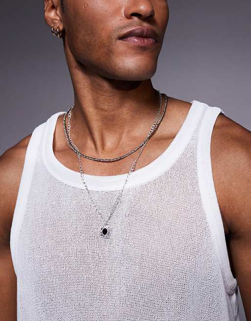 DESIGN Contrast Crew Neck Vest In Cream Texture