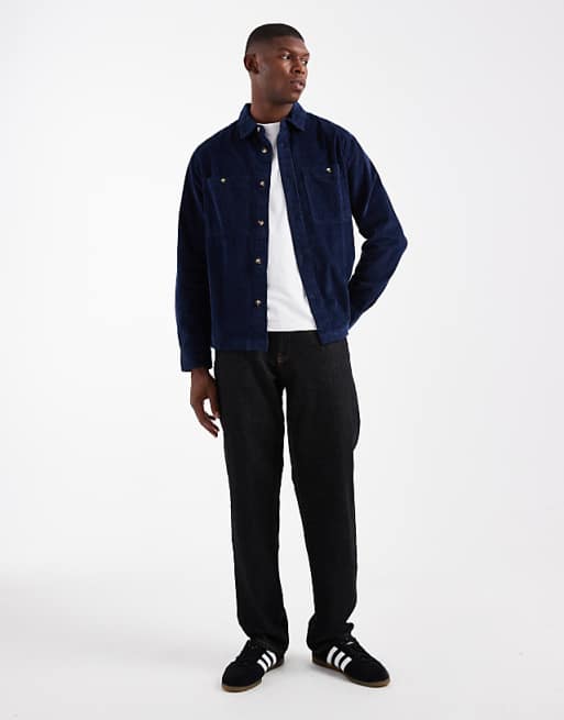 DESIGN Cord Overshirt In Navy