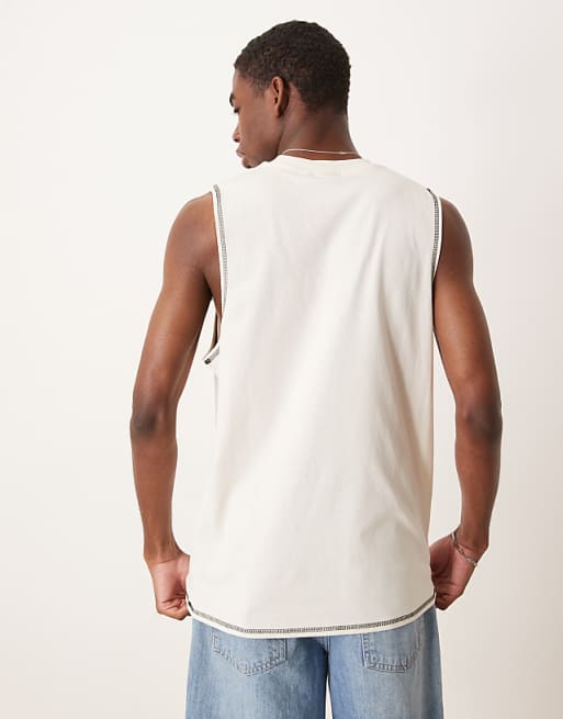 DESIGN Crew Neck Boxy Tank In Cream