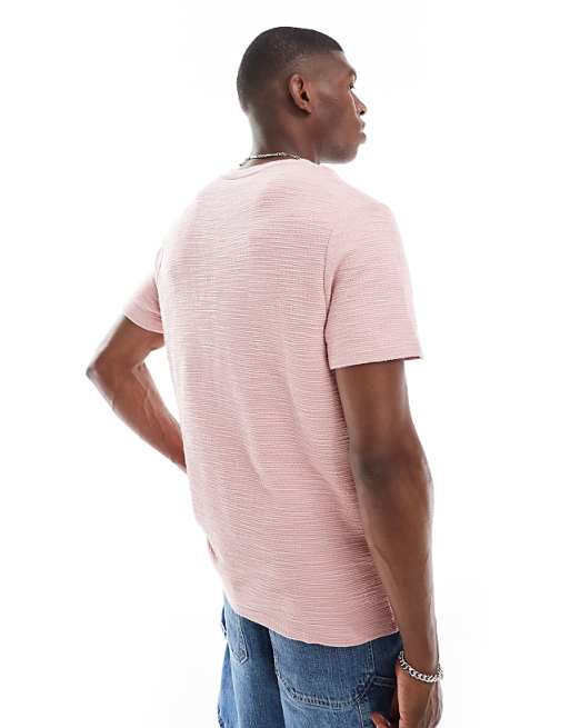 DESIGN Crew Neck T-shirt In Pink Boucle