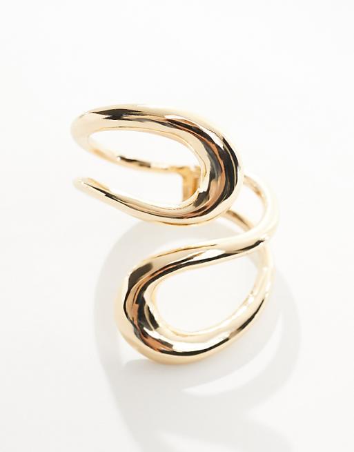 DESIGN Cuff Bracelet With Wrap Around Open Design In Gold Tone