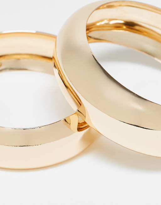 DESIGN Curve Pack Of 4 Shiny Gold Bangles