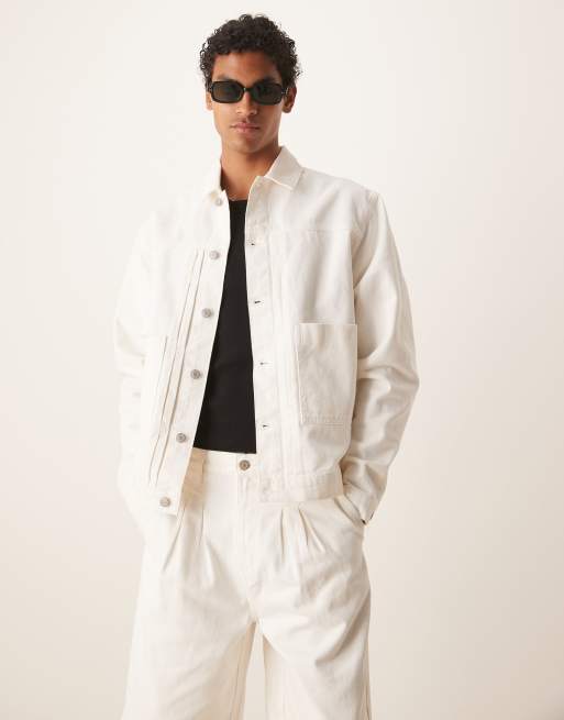 DESIGN DENIM JACKET AND JORTS CO-ORD IN ECRU