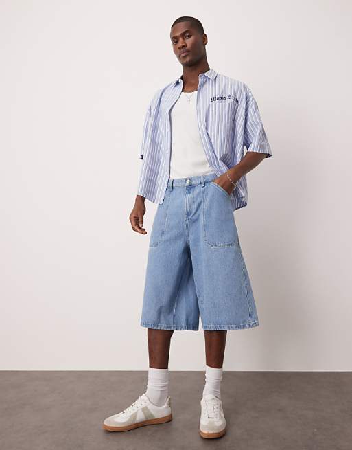 DESIGN denim jort in mid wash